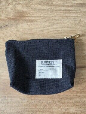 R. Riveter Lucy Mini Black Washed Canvas Zip Pouch | USA Made Utility Coin Case
